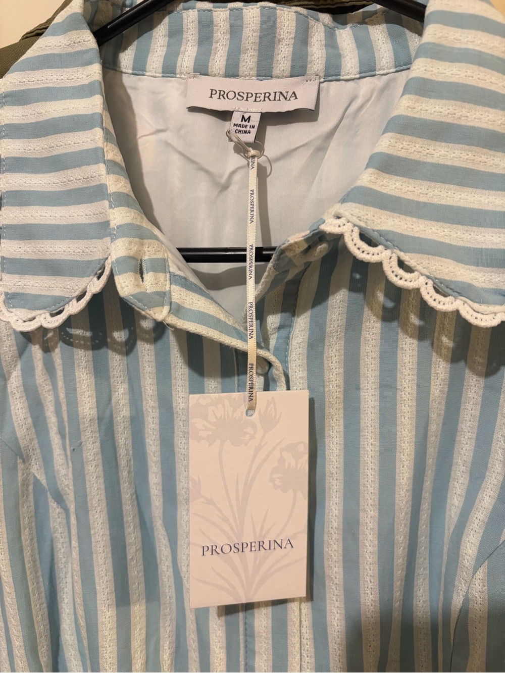 PROSPERINA POPPIE BLUE AQUA STRIPE COTTON MINI DRESS - Picture 6 of 6